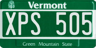 VT license plate XPS505