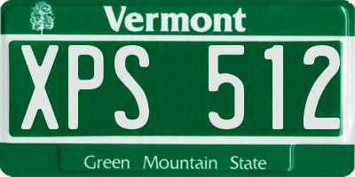 VT license plate XPS512
