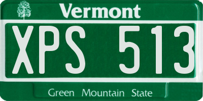 VT license plate XPS513