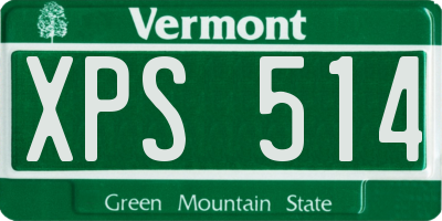 VT license plate XPS514