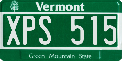 VT license plate XPS515
