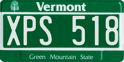 VT license plate XPS518