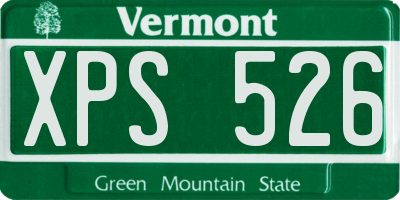 VT license plate XPS526