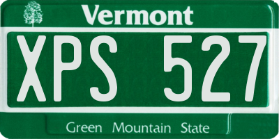 VT license plate XPS527
