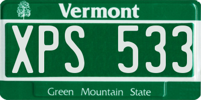 VT license plate XPS533