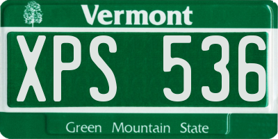 VT license plate XPS536
