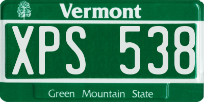 VT license plate XPS538