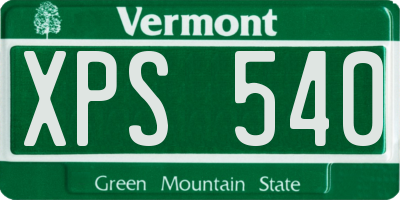 VT license plate XPS540