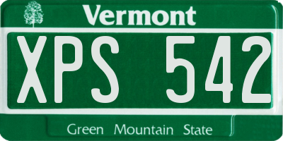VT license plate XPS542