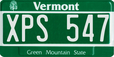 VT license plate XPS547