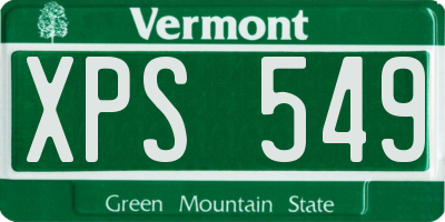 VT license plate XPS549