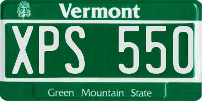 VT license plate XPS550