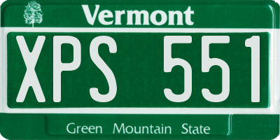 VT license plate XPS551