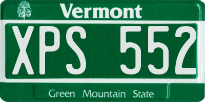 VT license plate XPS552