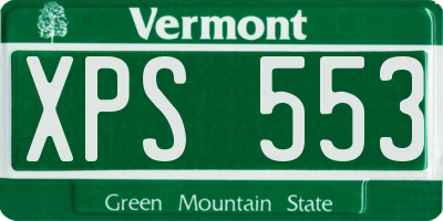VT license plate XPS553