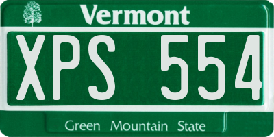 VT license plate XPS554