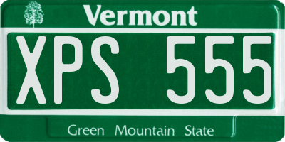 VT license plate XPS555