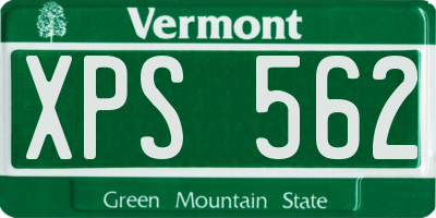 VT license plate XPS562