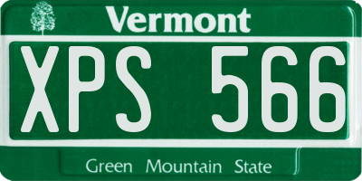 VT license plate XPS566