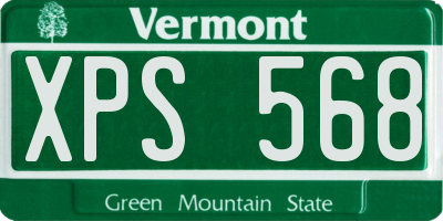 VT license plate XPS568