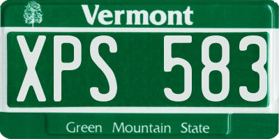 VT license plate XPS583