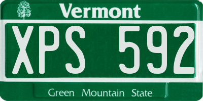 VT license plate XPS592