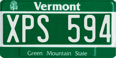 VT license plate XPS594