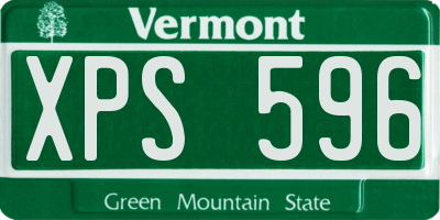 VT license plate XPS596