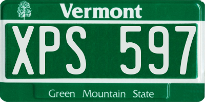 VT license plate XPS597