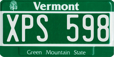 VT license plate XPS598