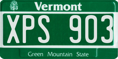 VT license plate XPS903