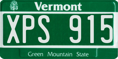 VT license plate XPS915