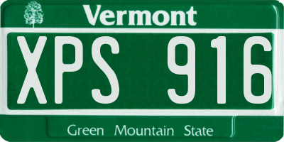 VT license plate XPS916