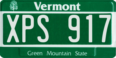 VT license plate XPS917