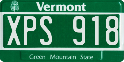 VT license plate XPS918