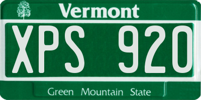 VT license plate XPS920