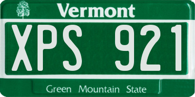 VT license plate XPS921