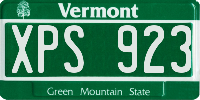 VT license plate XPS923