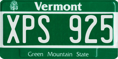 VT license plate XPS925