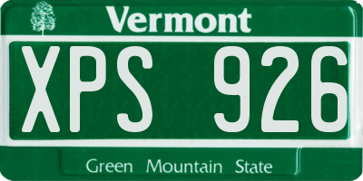 VT license plate XPS926