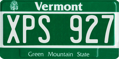 VT license plate XPS927