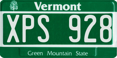 VT license plate XPS928