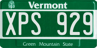 VT license plate XPS929