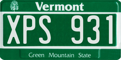 VT license plate XPS931