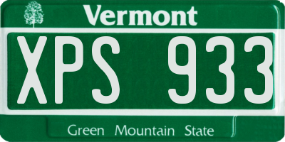 VT license plate XPS933