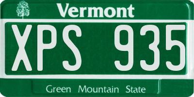VT license plate XPS935