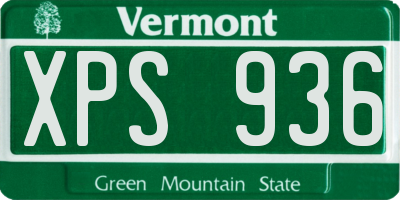 VT license plate XPS936