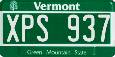 VT license plate XPS937