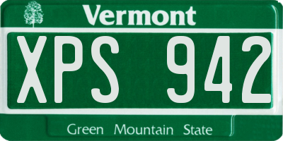 VT license plate XPS942