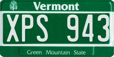 VT license plate XPS943